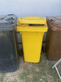 Pojemnik kosz na śmieci żółty 120l segregacja