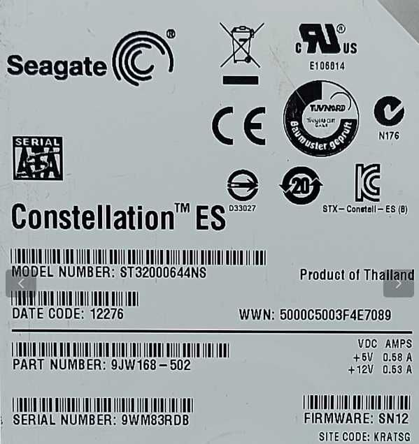 Disco Rígido HDD Seagate Barracuda 2TB ST3200_0644NS