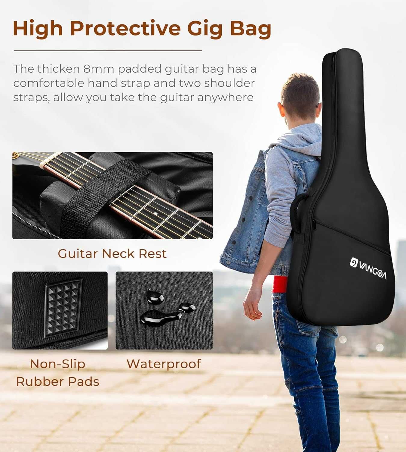 Vangoa Gitara akustyczna 4/4