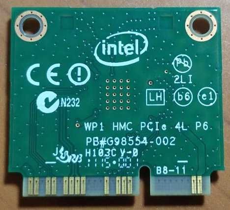 Wi-fi+BT модуль Mini PCI-e Intel 3160HMW  2,4 GHz/5 GHz