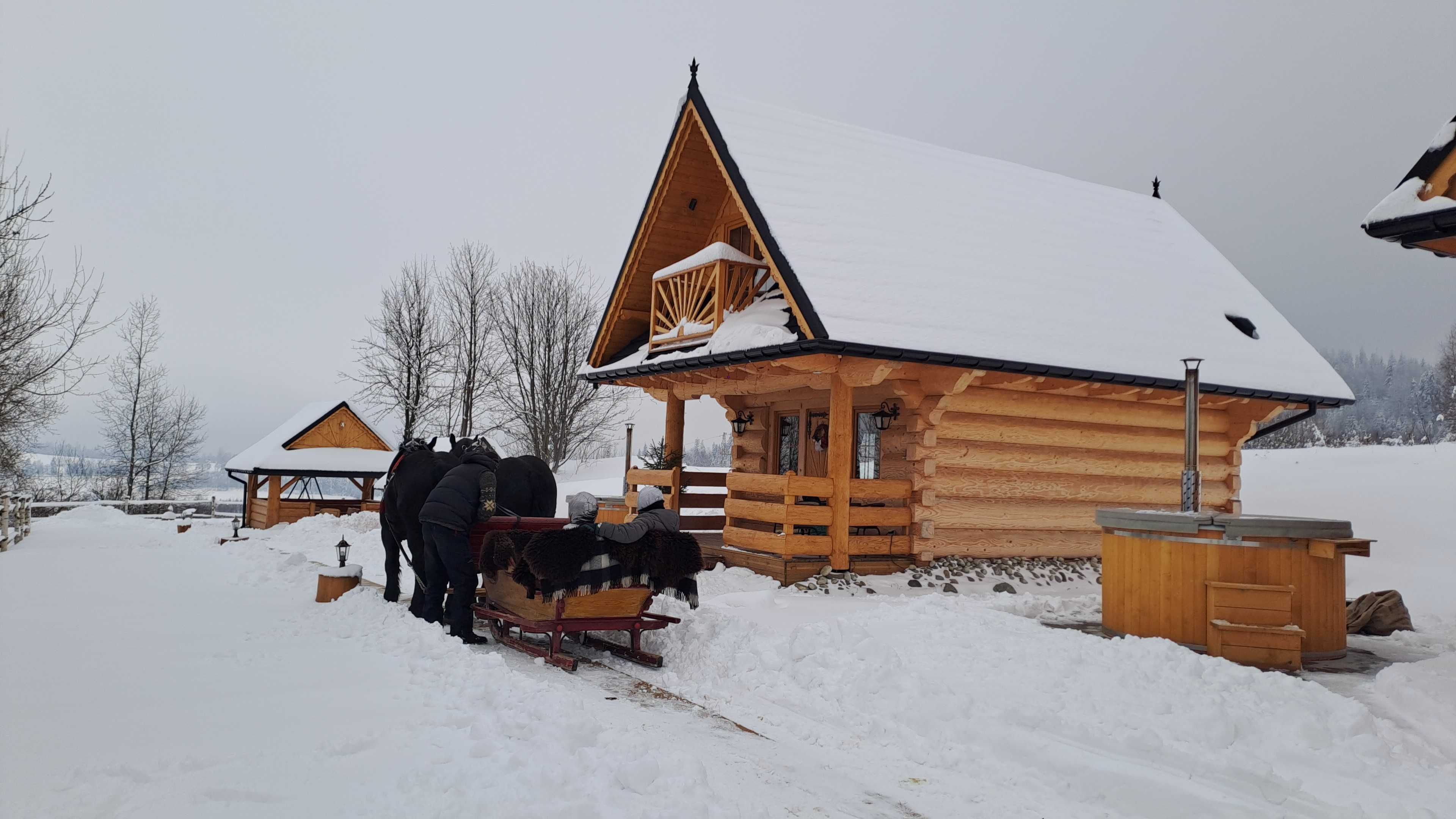 Góralski domek w górach balia jacuzzi sauna tatry gorce