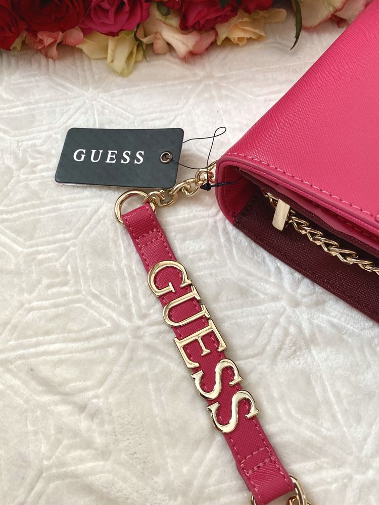 Сумка крос-боді рожева guess оригінал