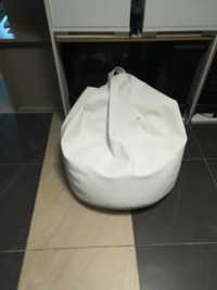 Pufa worek fotel bag dla dzieci imitacja skóry biały