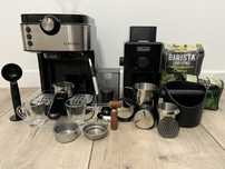 Ekspres Klarstein BelleVita Espresso z młynkiem delonghi Pełen zestaw