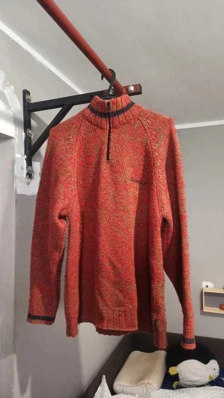 y2k Ładny czerwony sweter oversized vintage