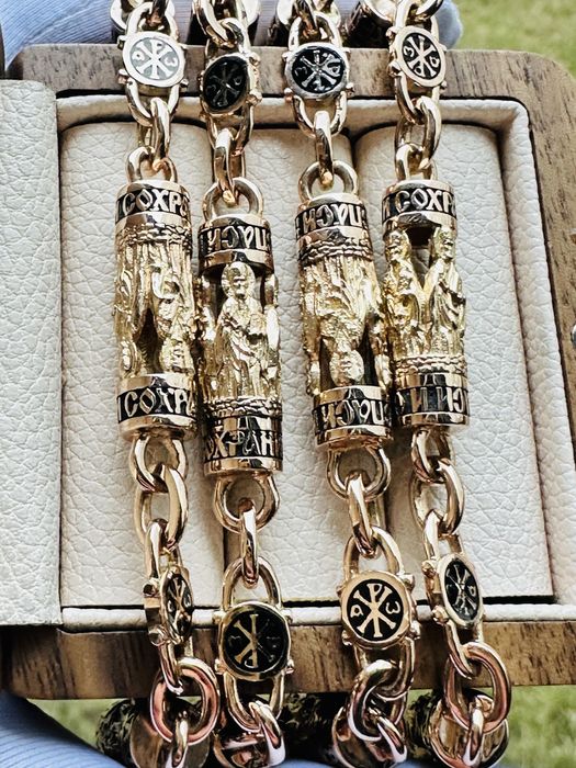 Золото ексклюзивний золотий ланцюг Святий Микола вага 109 г