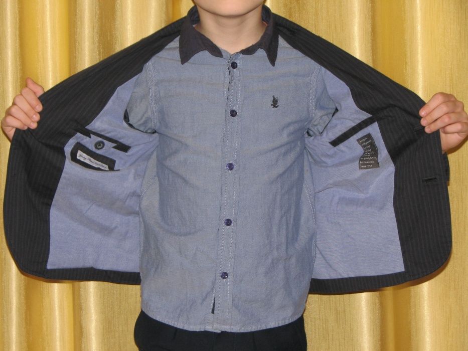 Пиджак на мальчика темно-синий в полоску Coolclub р.116 идеал