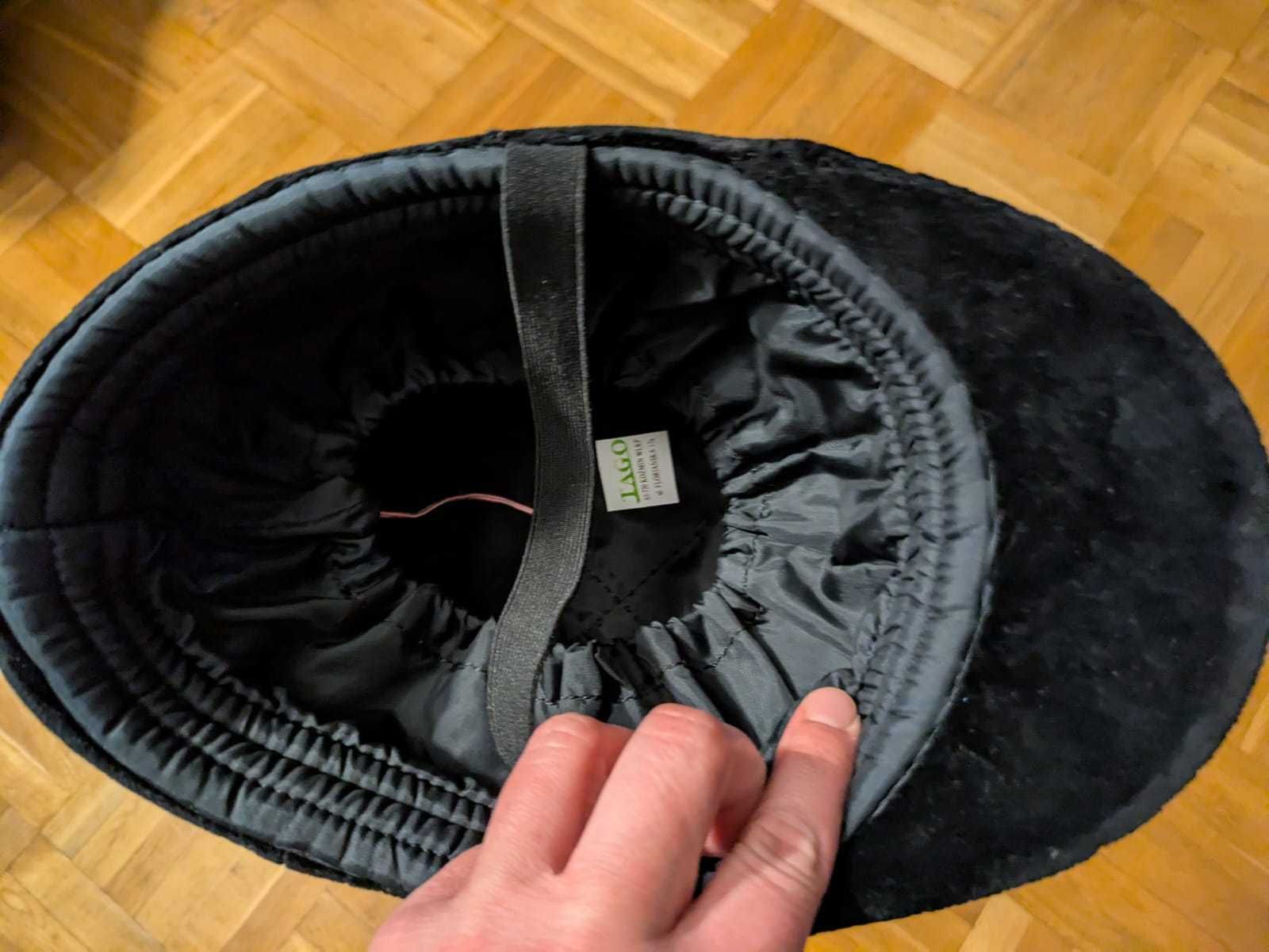 Toczek jeździecki dla dziecka 54 cm. Czarny zamsz.