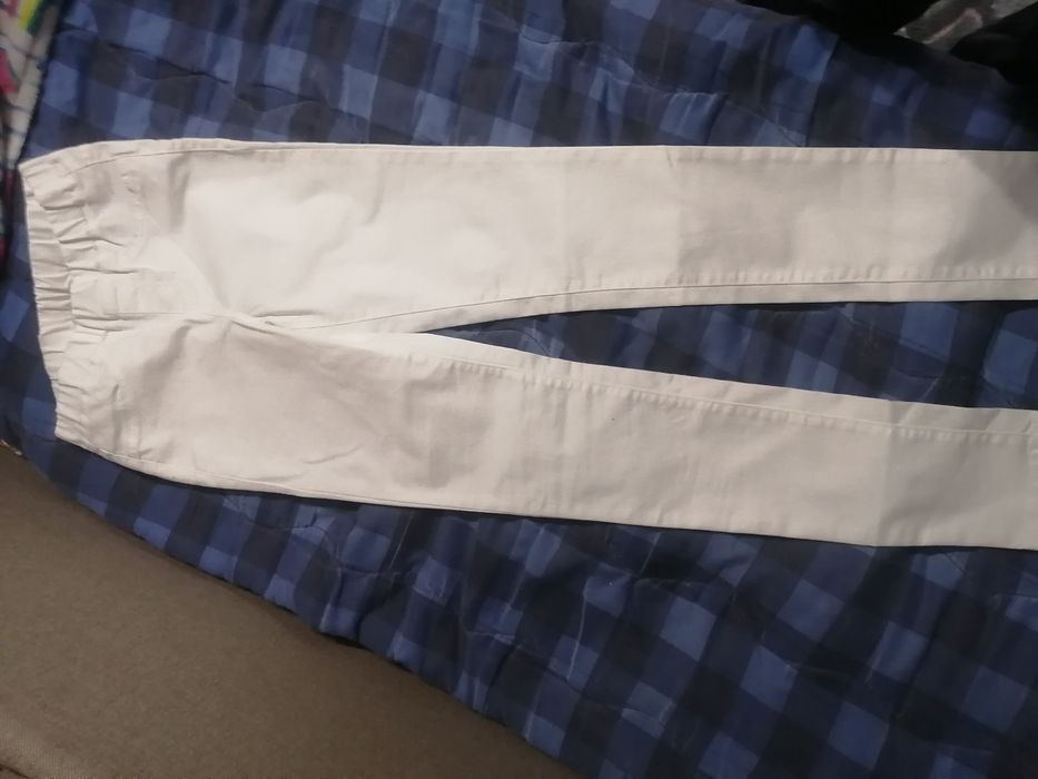 Белые skinny штаны стрейчевые лосины на высокую девочку р. 152-158,164