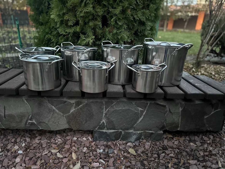 ‼️ Набор посуды с нержавейки. 7️⃣ кастрюль. Кухонная утварь. Кастрюля.