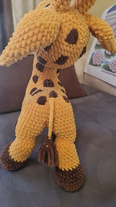 Великий в'язаний жираф ручної роботи, плюшева іграшка амігурумі