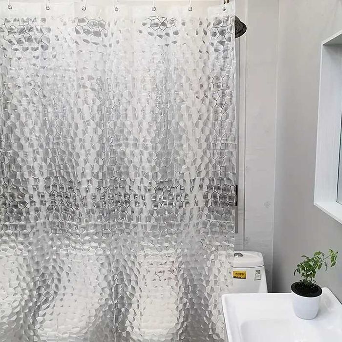 3D-штора для душа и ванны EVA люверсы, магниты БЕЗ КРЮЧКОВ 80х180 см.