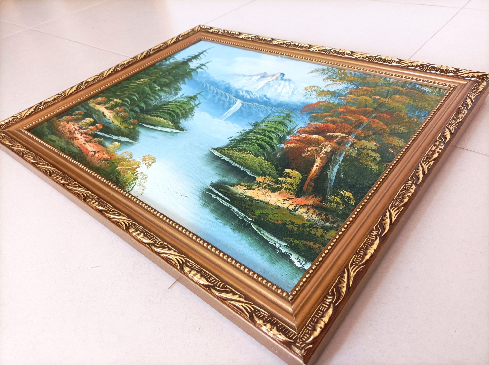 Quadro com Pintura sobre tela - Paisagem com relevo