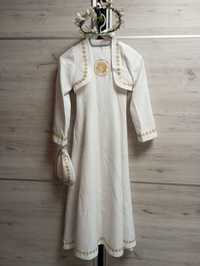 Alba komunijna dla dziewczynki sukienka komunijna biała z dodatkami