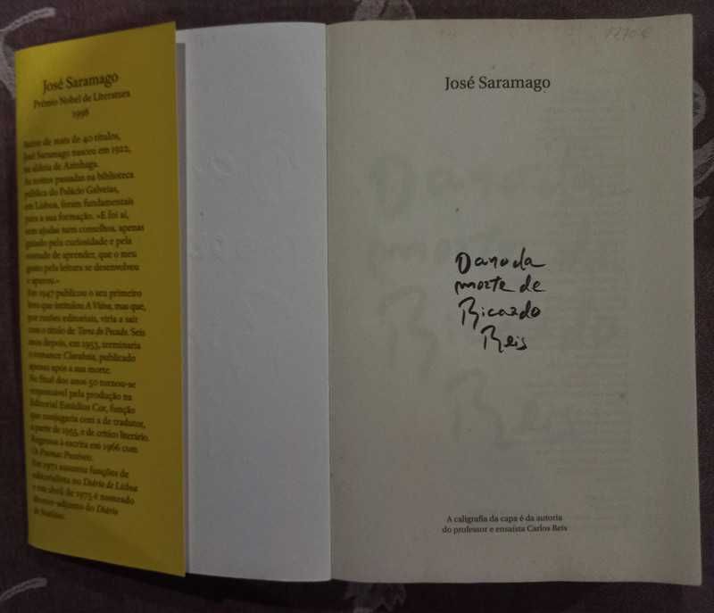 Livro: O ano da morte de Ricardo Reis, de José Saramago