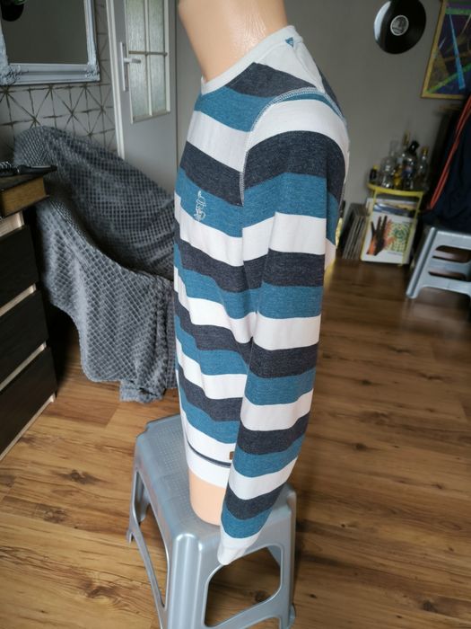 Nanny State bluza męska w paski S biała niebieska