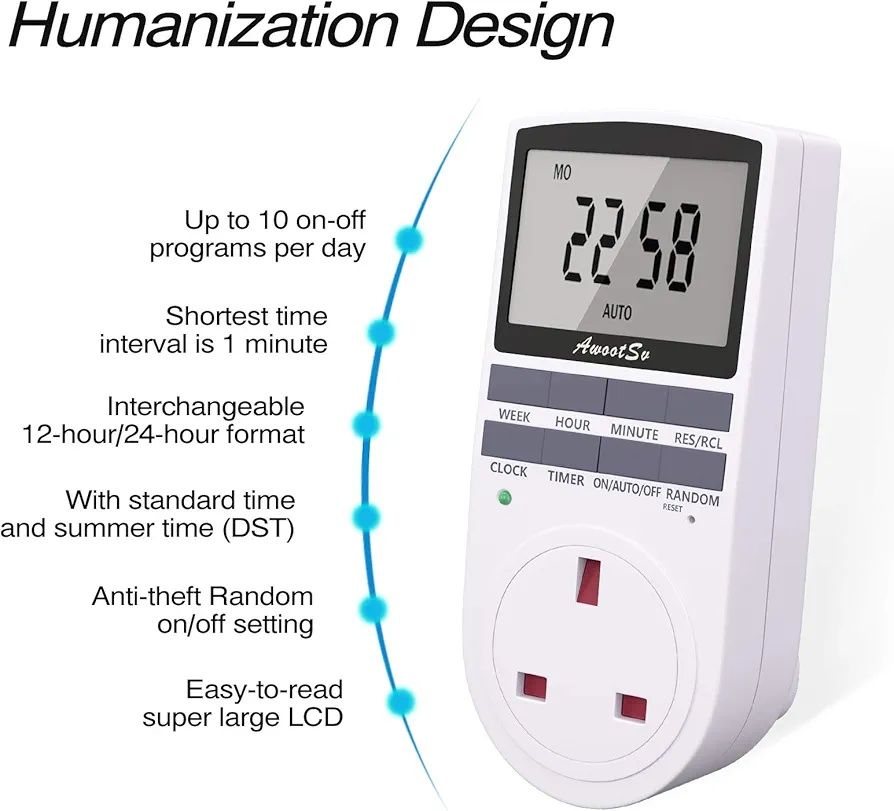 Automatyczny timer gniazdo wtykowe Lcd Automatyczny przelacznik