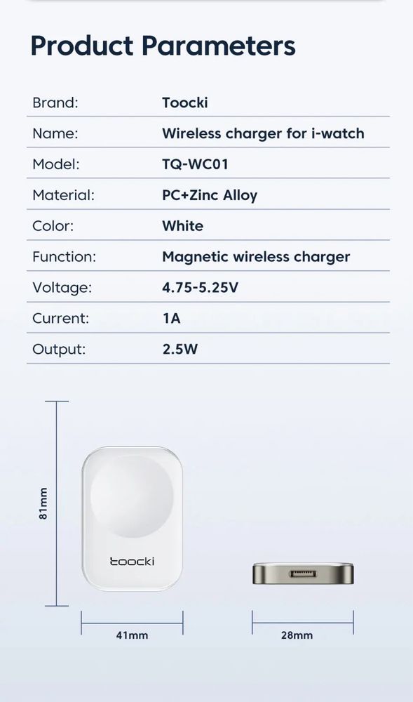 CERAMICZNA Ładowarka Apple Watch 3/4/5/6/7/8/9/SE/ULTRA 1-2