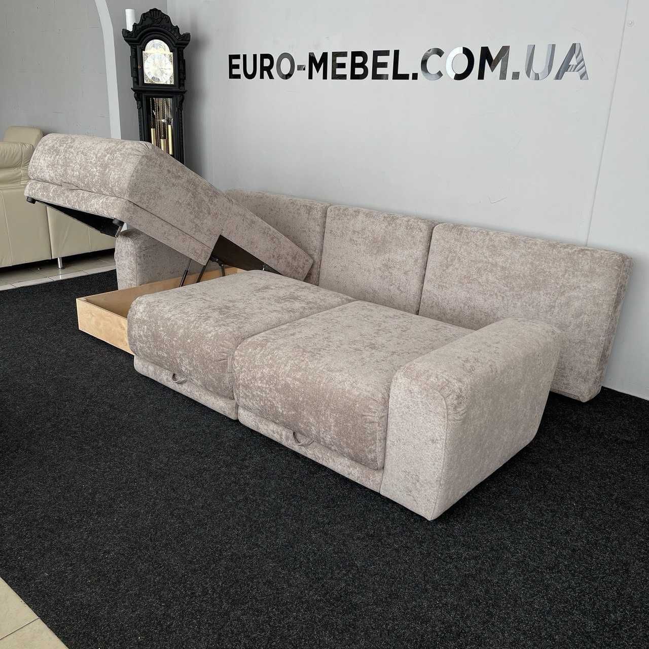 Новий розкладний диван в тканині, кутовий диван