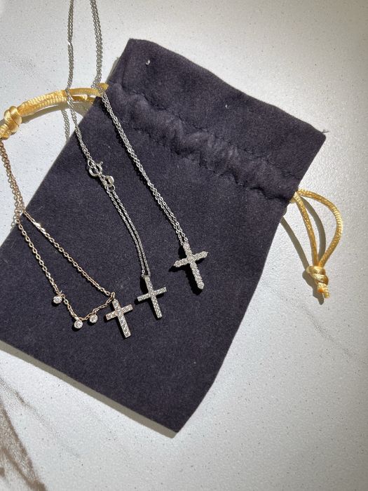 Підвіска хрестик tiffany срібло з цирконами розсип