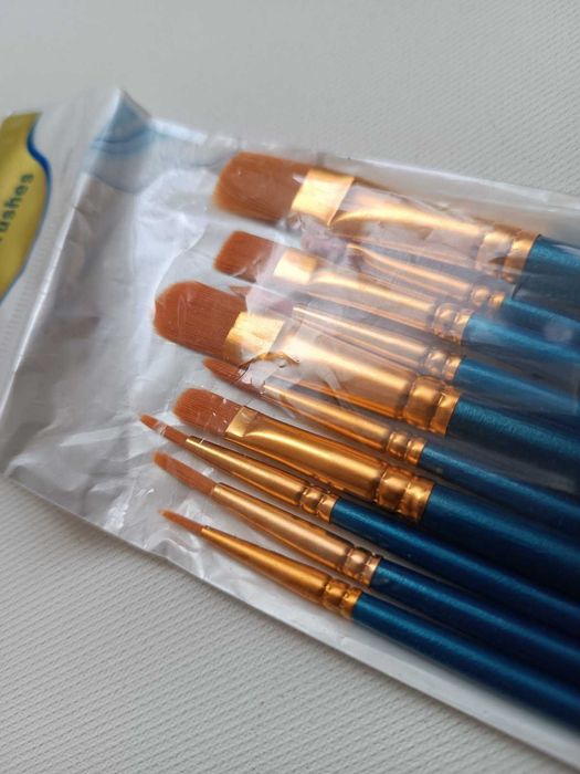 Кисти художественные для творчества  акрила, масла, акварели. Набор