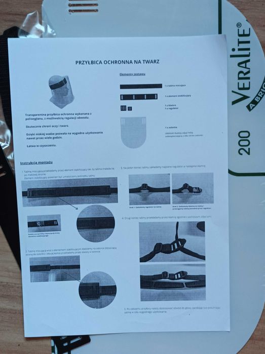 Przyłbica ochronna na twarz