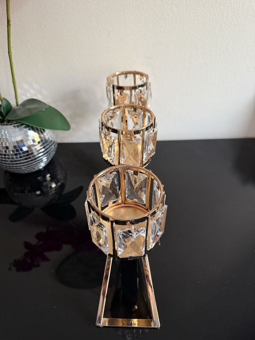 Swiecznik krysztalki diamenciki glamour jak home & you