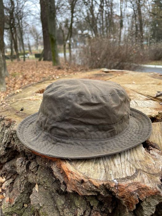 P.G.Field wax cotton fleece lined bucket hat