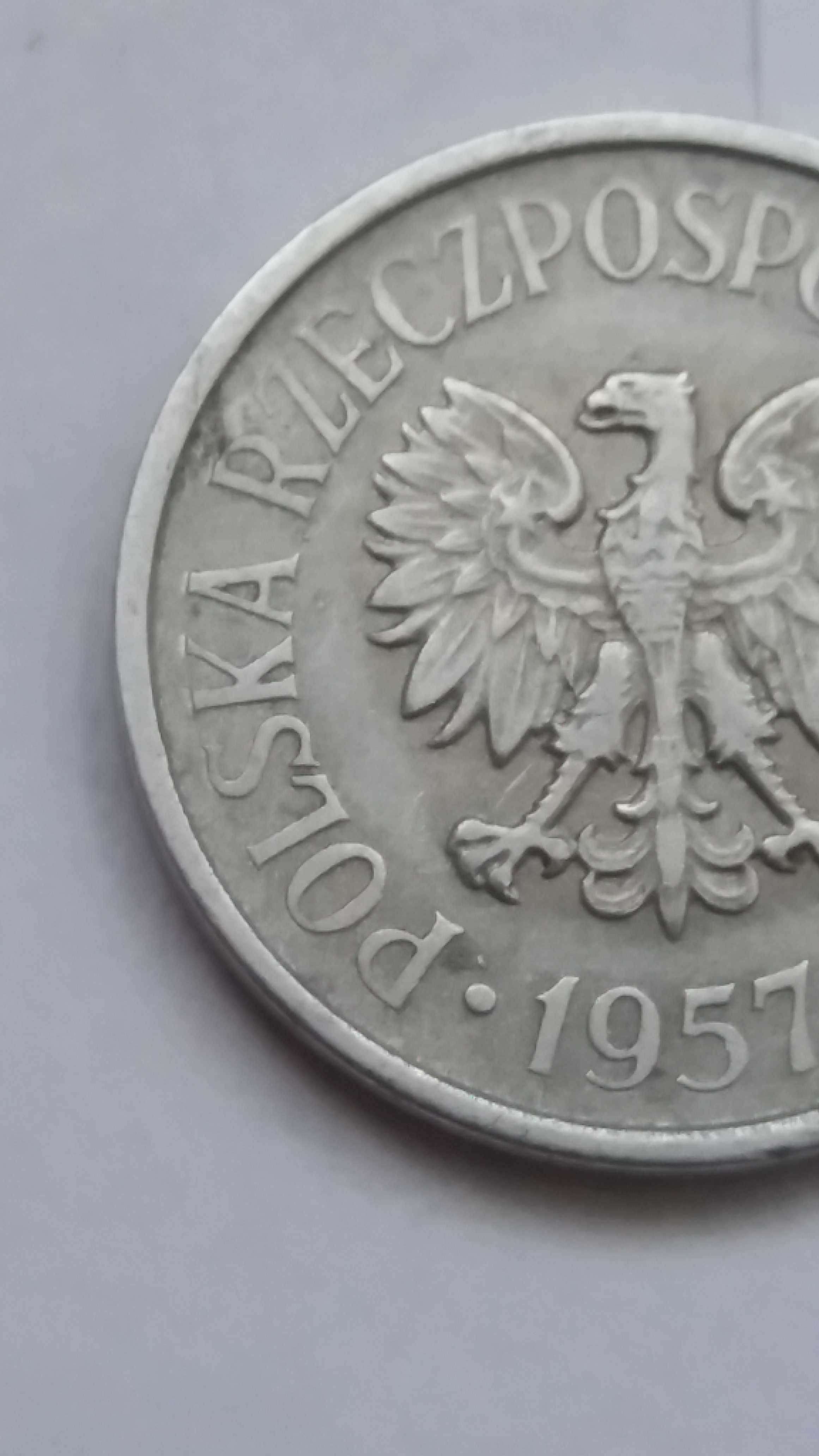 D M077, stara moneta 20 gr groszy 1957 Polska starocie wyprzedaż