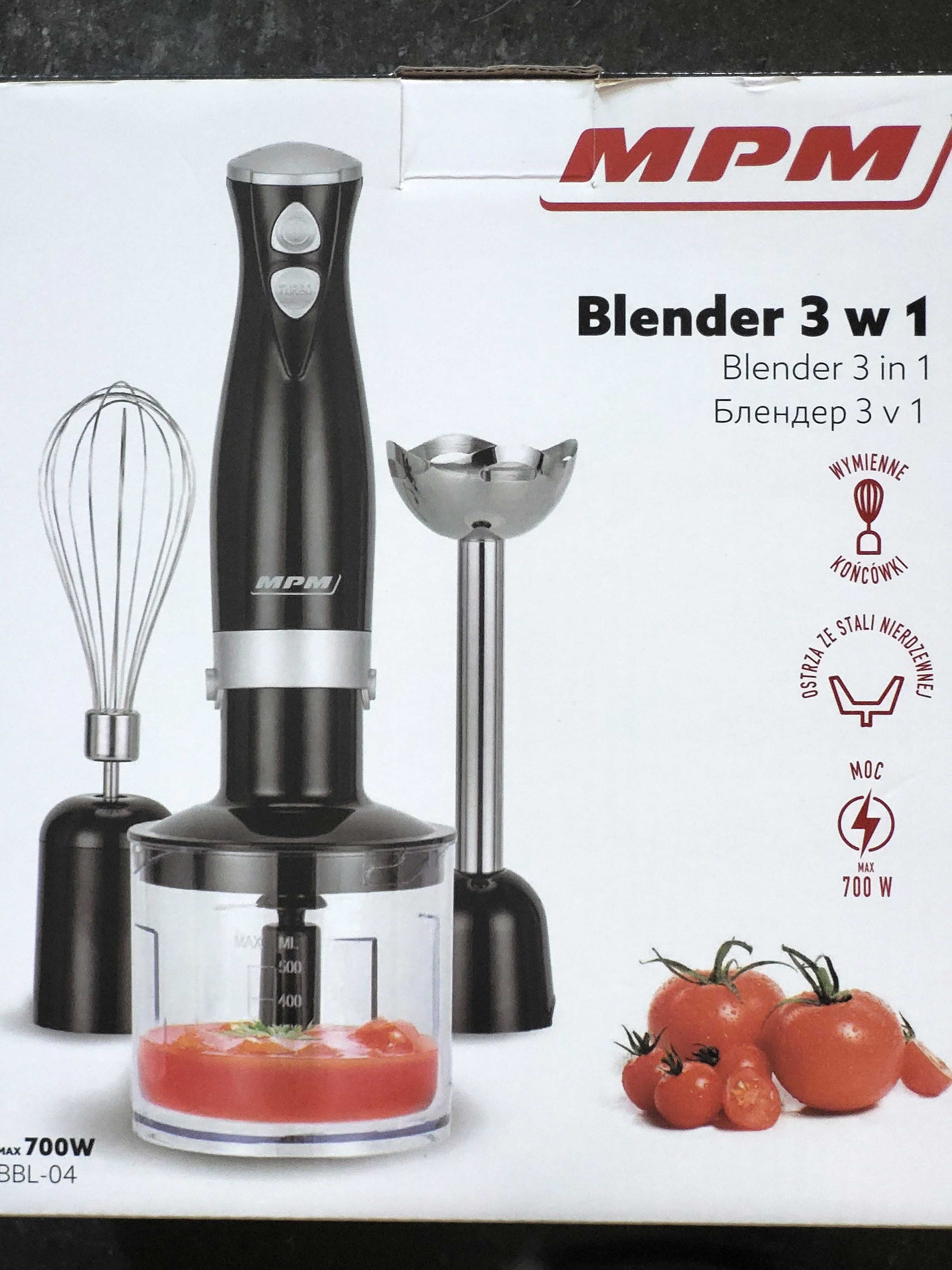 Blender 3w1 MPM siekanie, miksowanie, rozdrabnianie/ moc 700 W