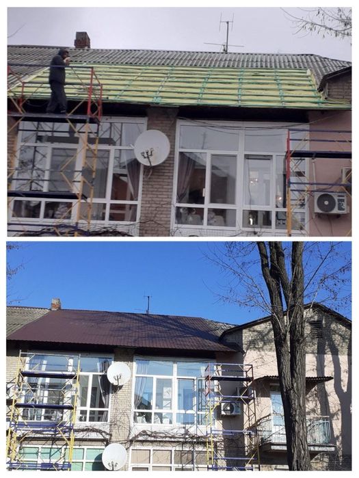 Ремонт шиферной крыши профнастила водосточная НЕДОРОГО