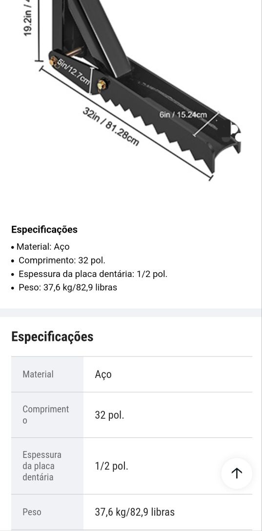 Pinca/polegar/agarra para lança retro/giratória (novo) entrega imediat