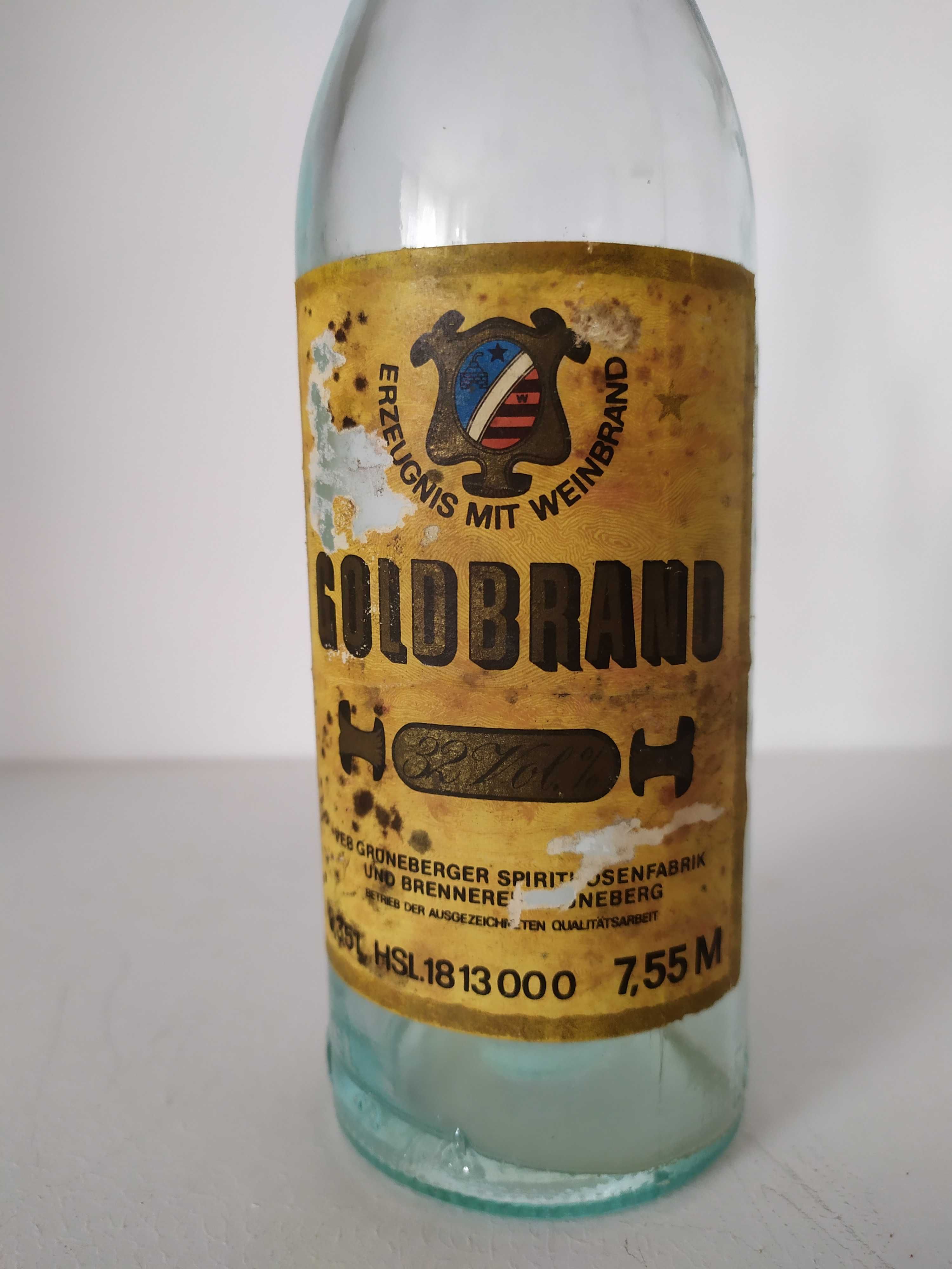 Stara szklana butelka z Niemiec z lat 80 GOLDBRAND