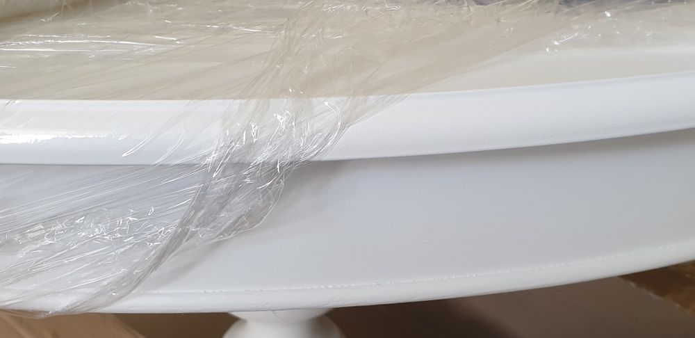 Stół okrągły biały rozkładany 120-180 cm - nowy