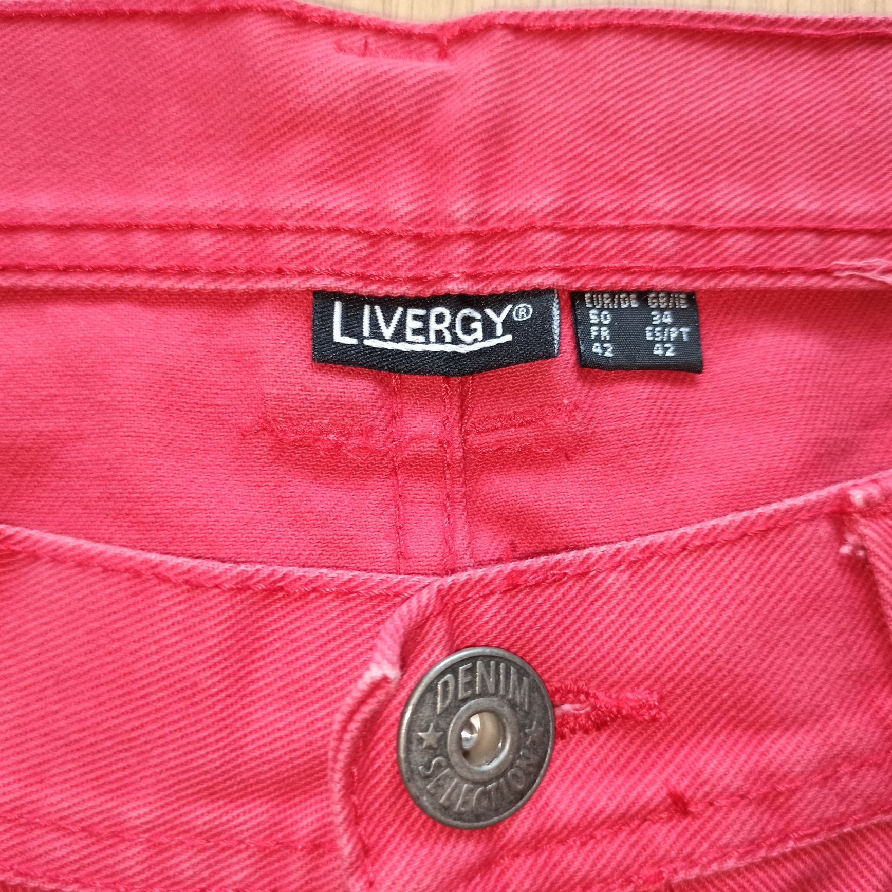 Jeansy czerwone Livergy Lidl