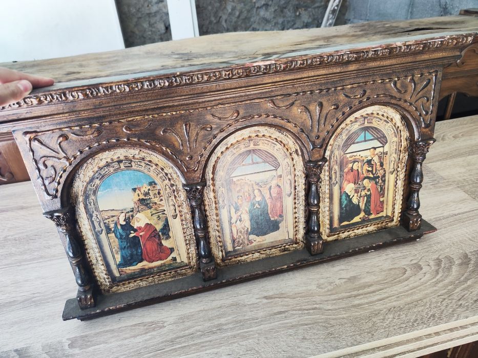 Moldura antiga vida Virgem Maria