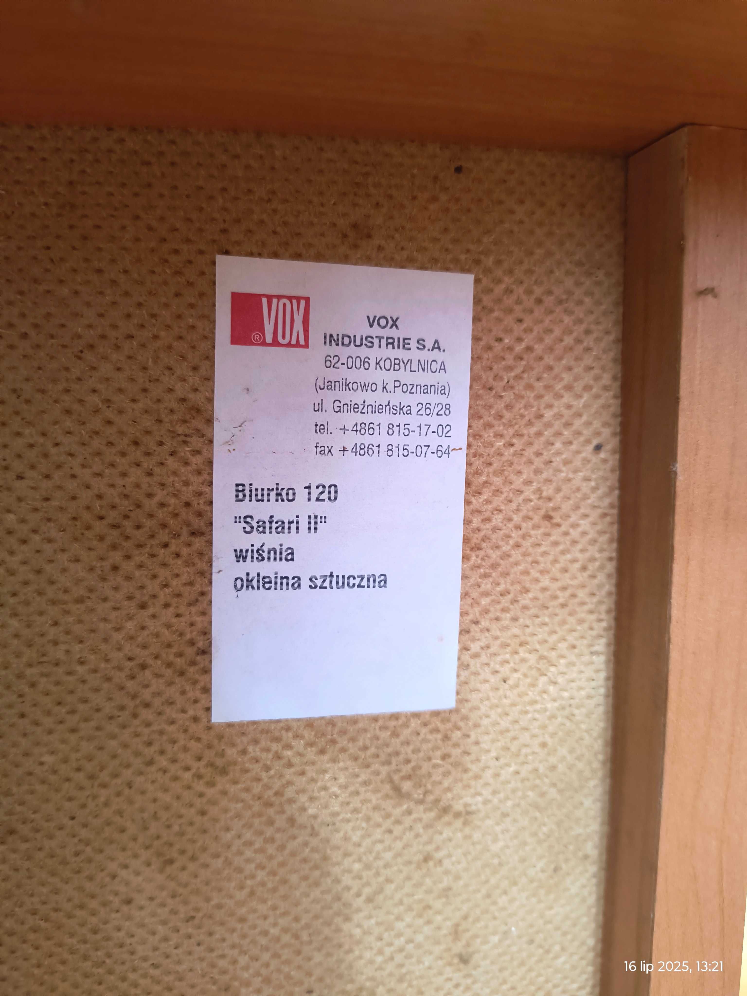 Biurko Safari II 120 VOX wiśnia
