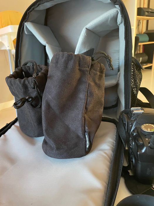 Nikon D3100+lente 50mm f/1.4+lente18-55mm+lente 55-200mm+mochila