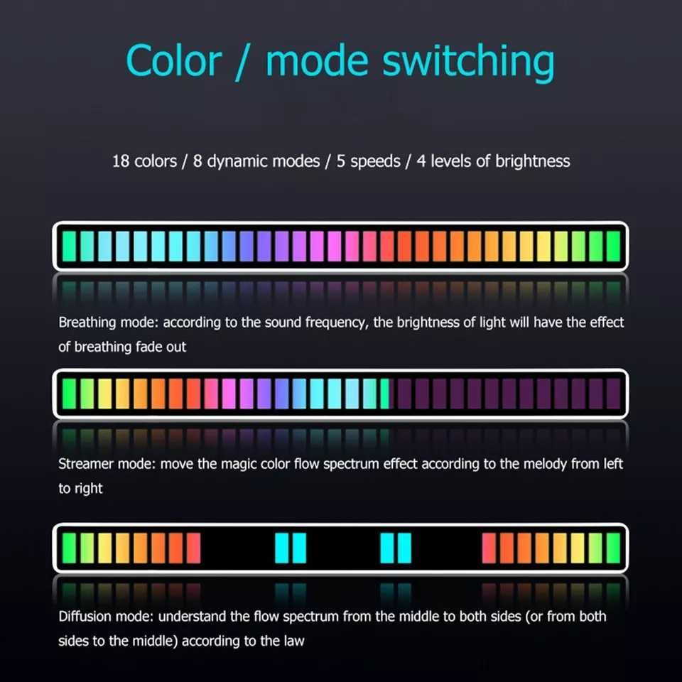 RGB синхронный ритм светильник с голосовым управлением