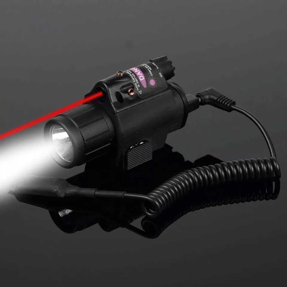 Celownik Laserowy Czerwony Żelowy Przycisk Latarka