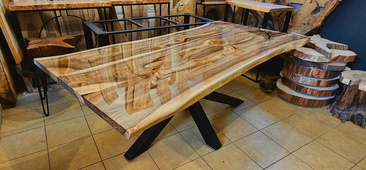 Stół orzech włoski 200x100 lite drewno nogi skorpion