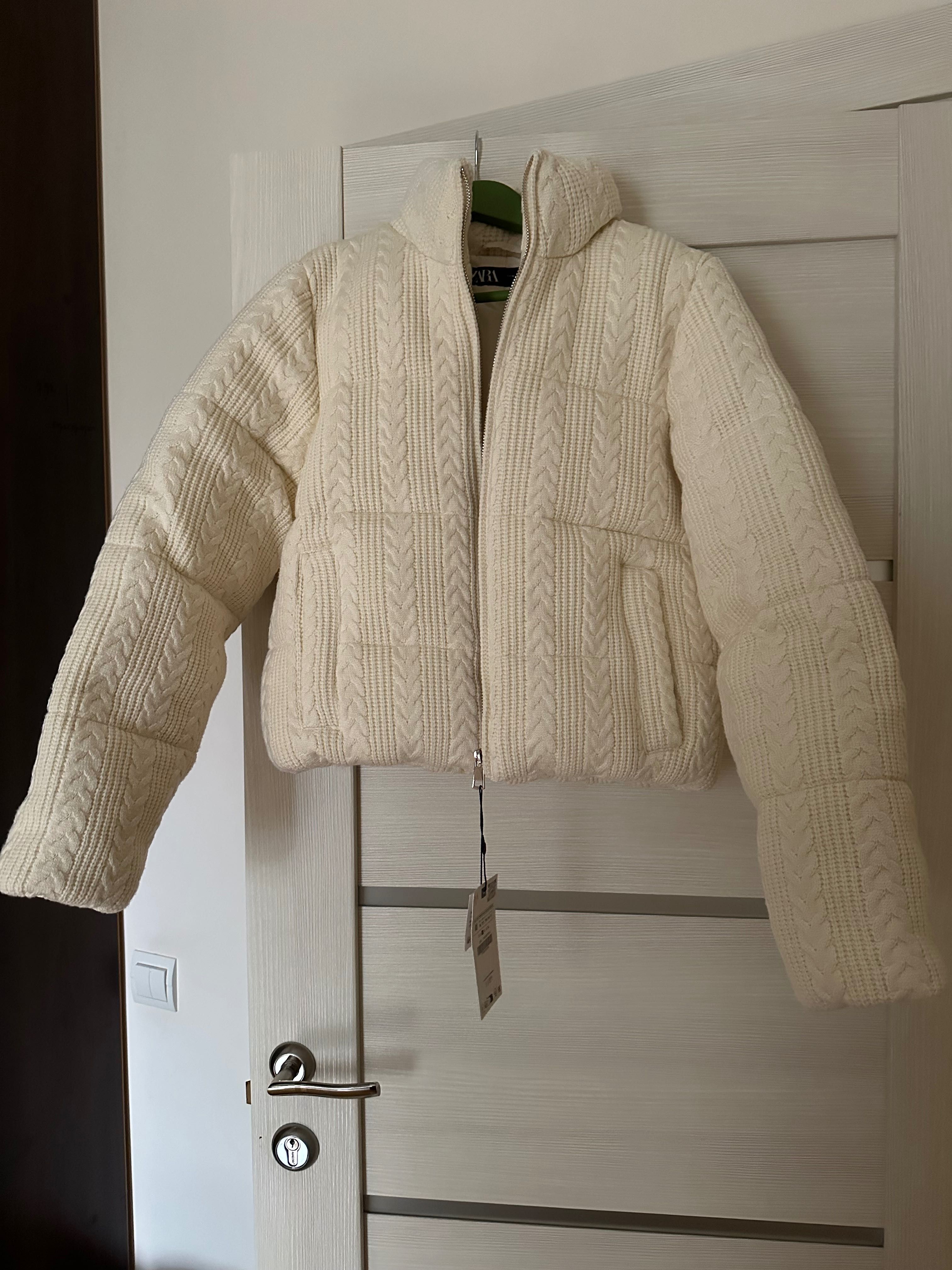 Пуховик новий Zara молочного кольору