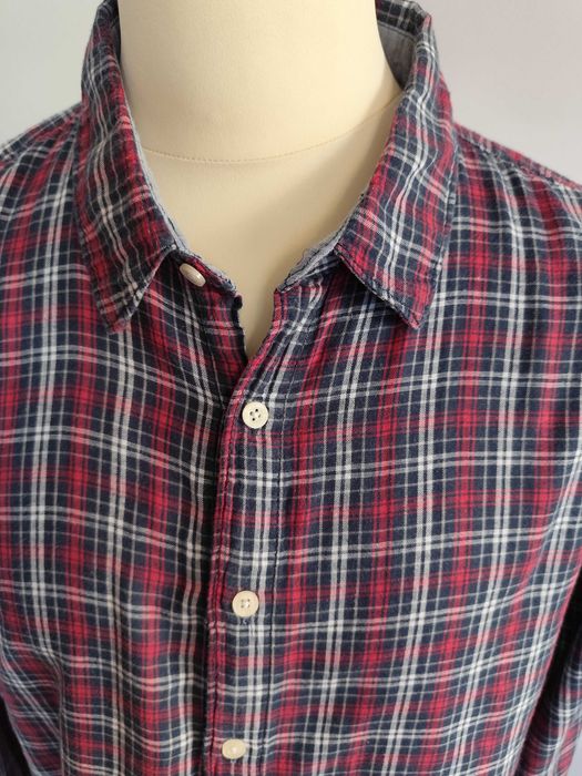 Koszula męska fioletowa w kratkę Glo-Story rozmiar XL śliwkowa koszula