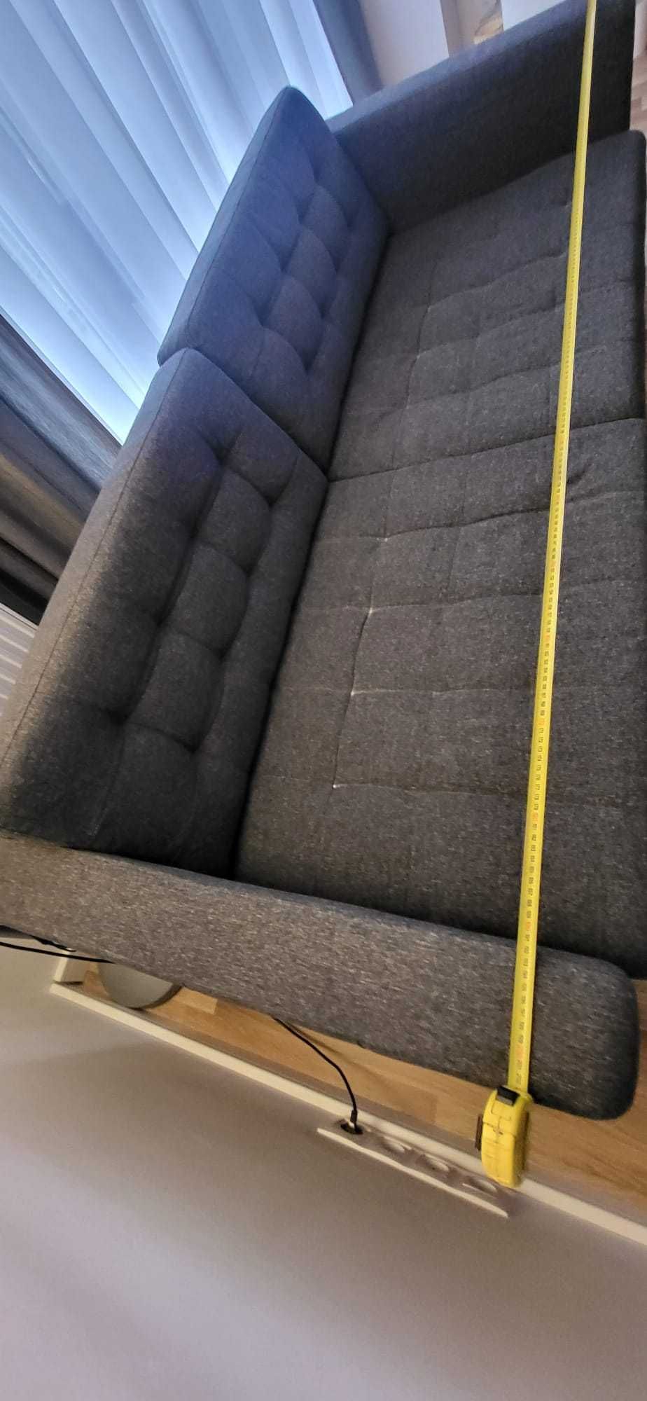 IKEA LANDSKRONA Sofa 3-osobowa, Gunnared ciemnoszary/drewno