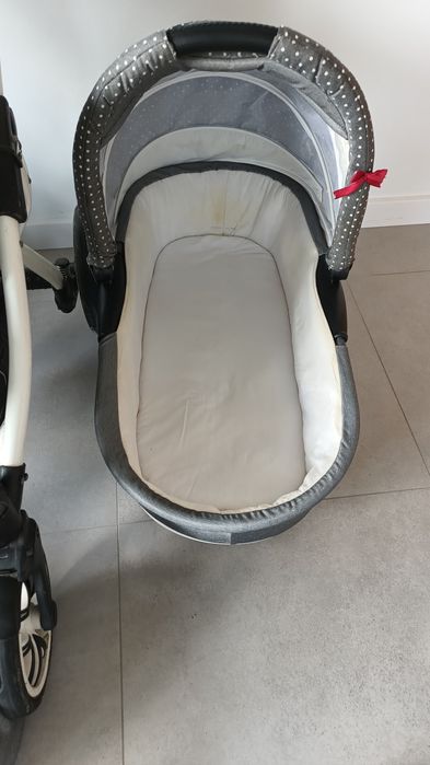 Wózek bebetto holland 3w1 uniwersalny szary w kropki