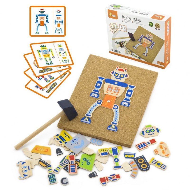 Drewniana Przybijanka Roboty 45 elementów Viga Toys