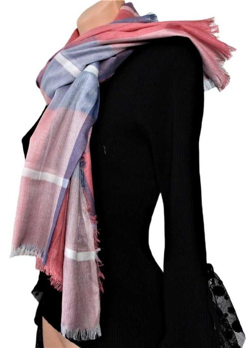 Damska chusta kolorowy wzór w kratę JORDAN