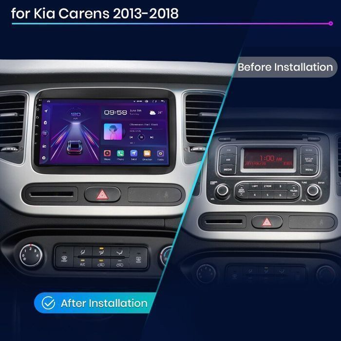 Radio nawigacja Kia Carens 2013 - 2018 Carplay Android Auto V1 Plus