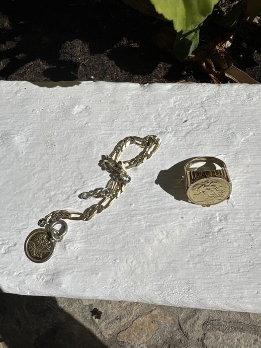 Libra e pulseira 3 em 1 com pendete tudo de prata