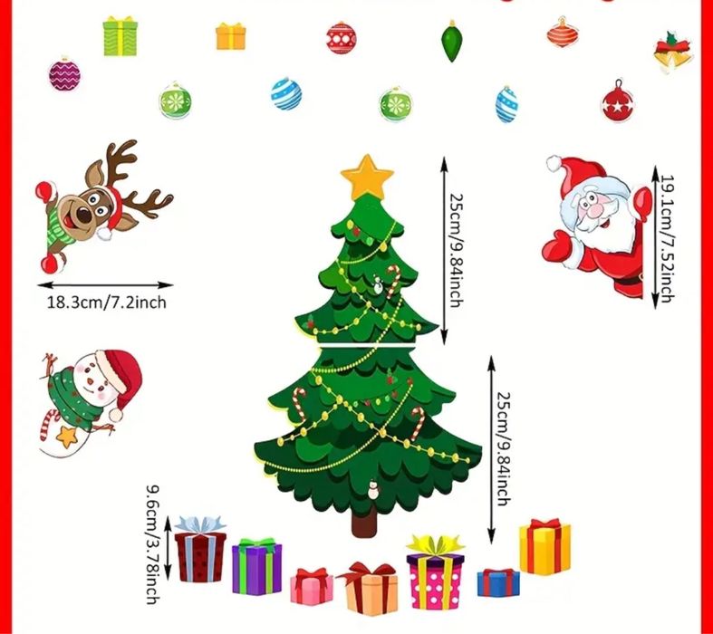 Новорічні магніти на холодильник ялинка та іграшки